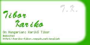 tibor kariko business card